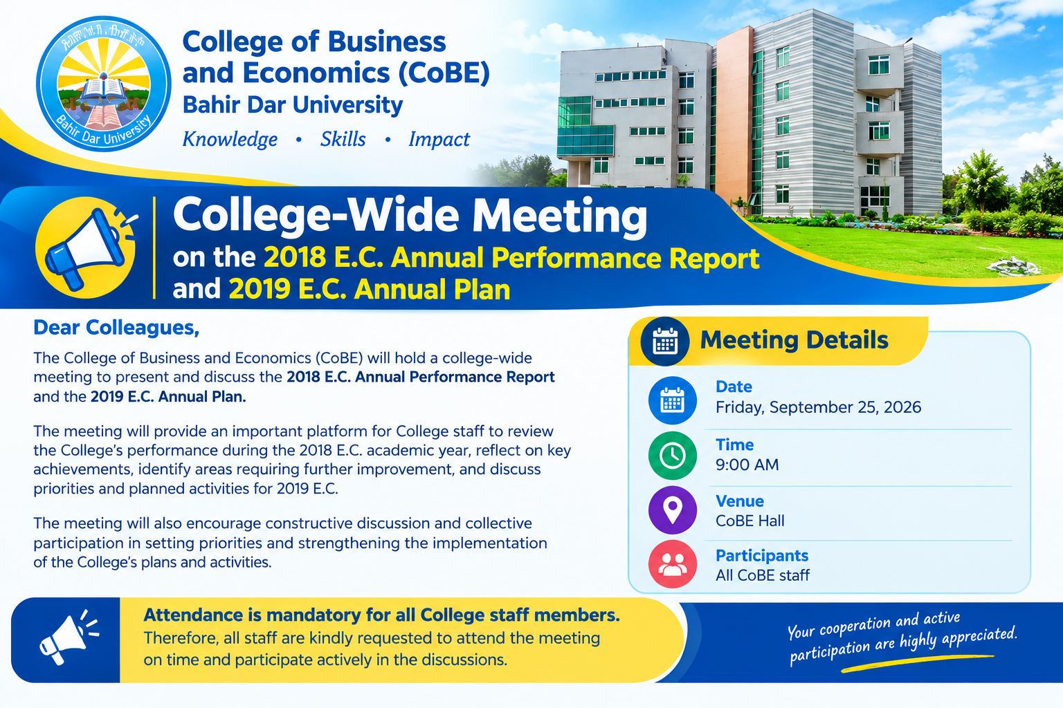 College Wide Meeting