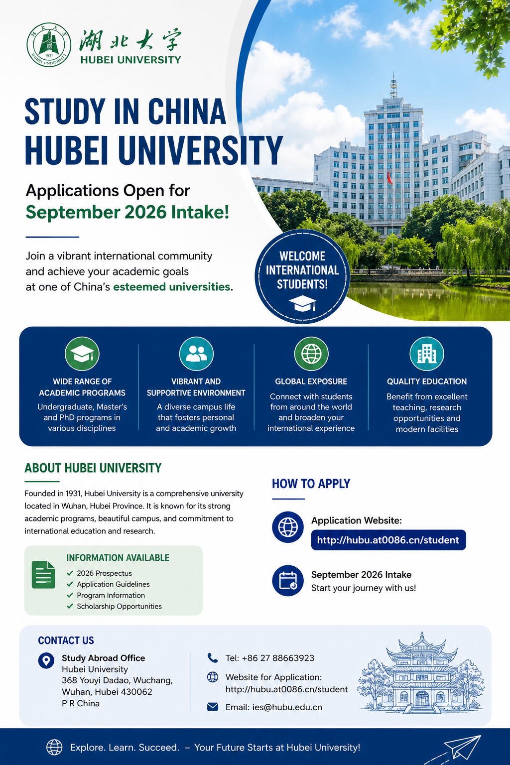 Study Opportunity in China: Hubei University Opens Applications for September 2026 Intake